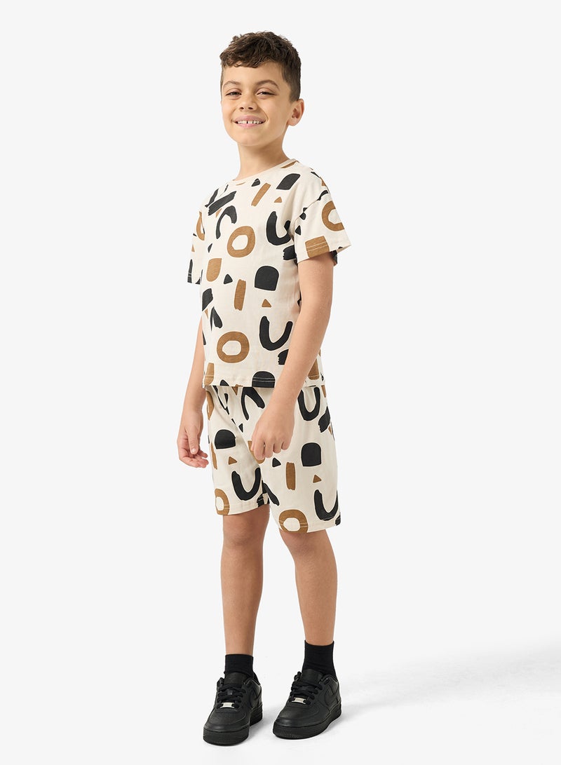 Pinata Pattern Print Tshirt and Short Set - Image 1